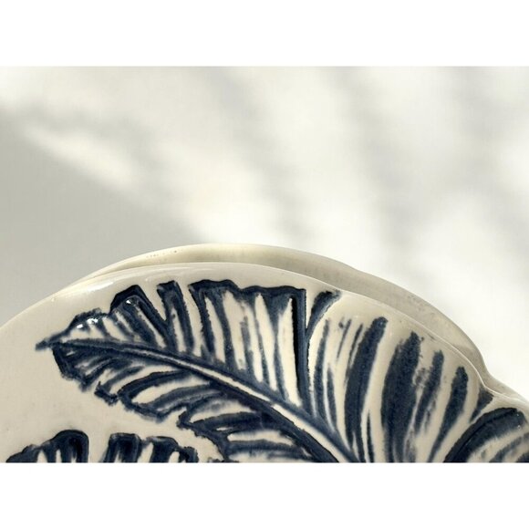 RARE Royal Haeger Blue & White Marquise Shaped Vintage Midcentury Modern Vase - Picture 3 of 10